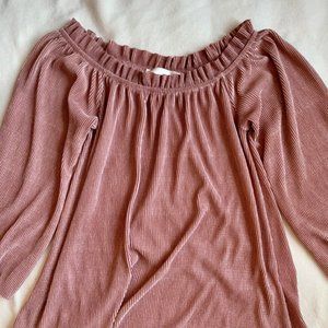 JOA - Women’s Pink Pleated Blouse